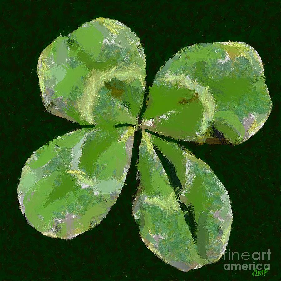 Lucky Four Leaf Clover Painting by Dragica  Micki Fortuna