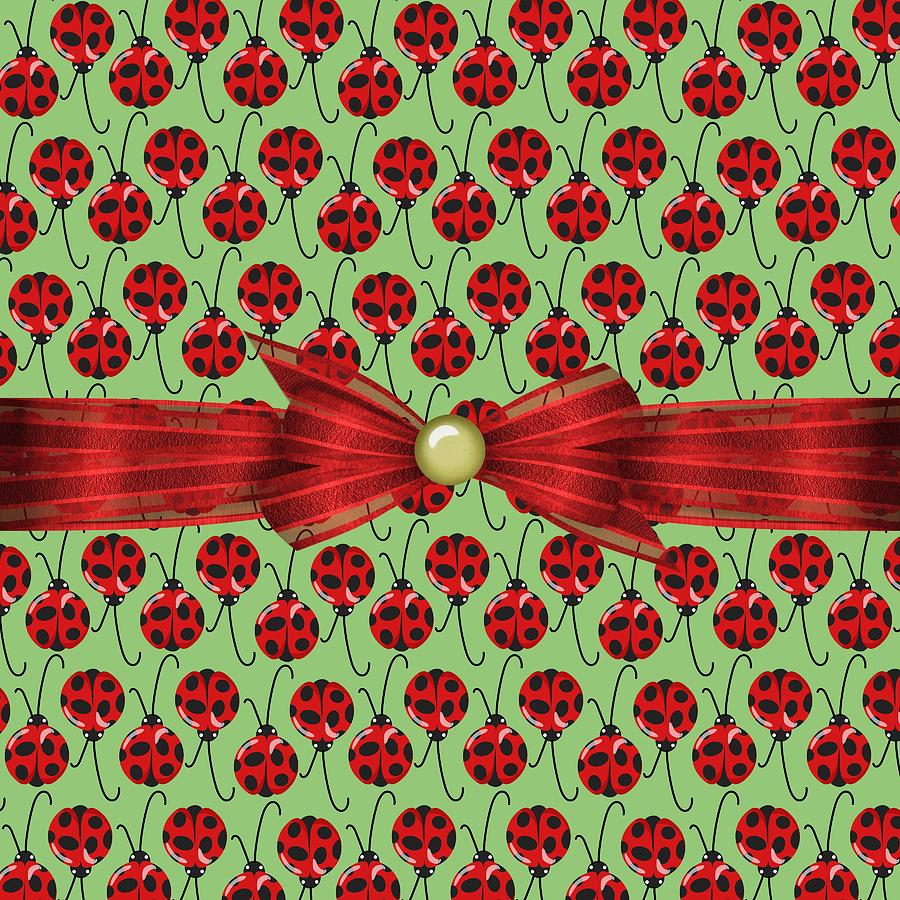 Insects Digital Art - Lucky Ladybugs by Debra  Miller