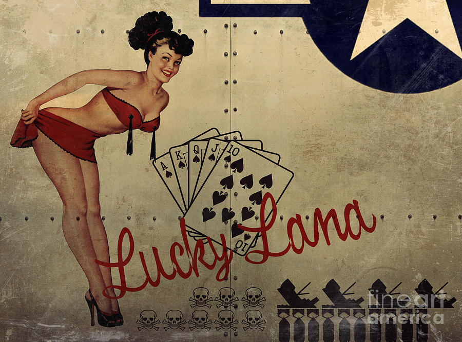 Vintage Painting - Lucky Lana Noseart by Cinema Photography