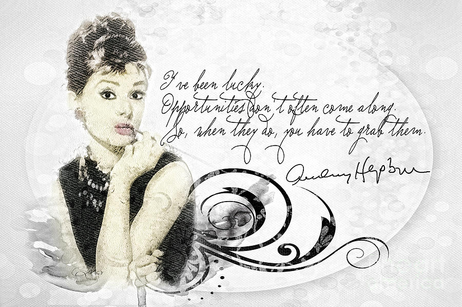 Audrey Hepburn Mixed Media - Lucky by Mo T