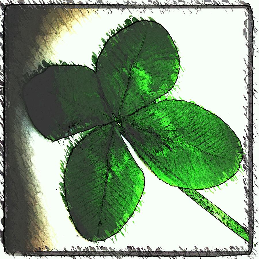 Four Leaf Clover Digital Art - Lucky by Kristina Giordano