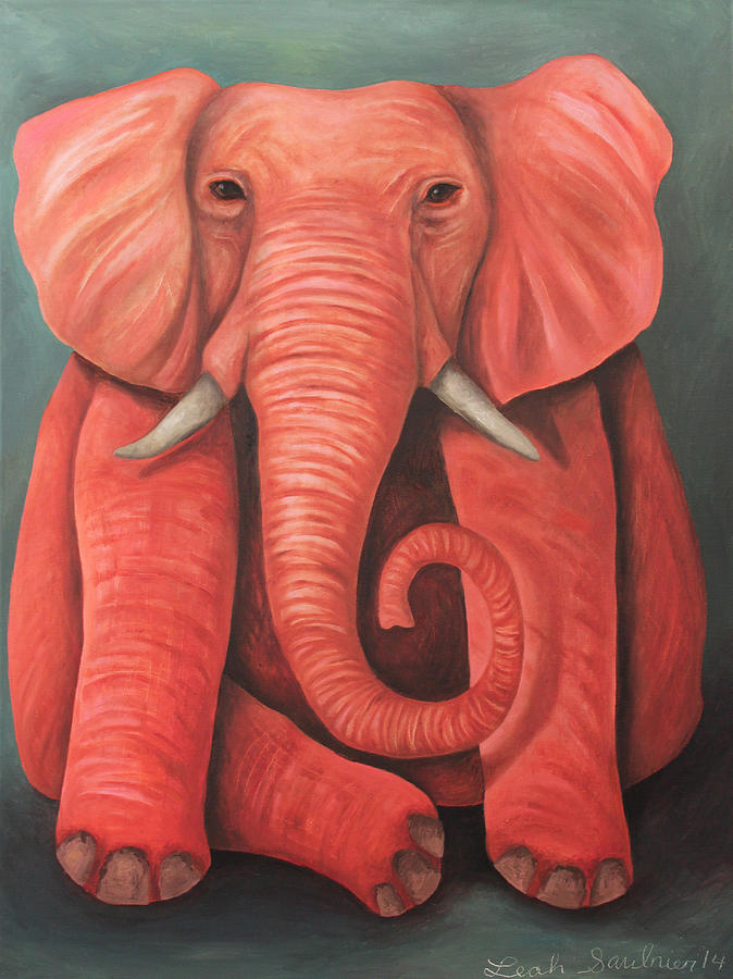Lucky Pink Elephant Painting by Leah Saulnier The Painting Maniac