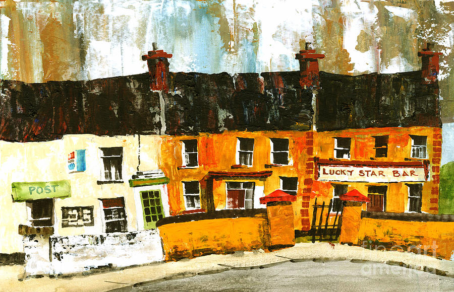Lucky Star Bar on Aran Galway Painting by Val Byrne