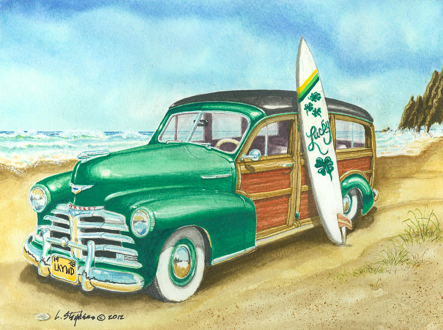 Beach Painting - Lucky Wood by Larry Stephens