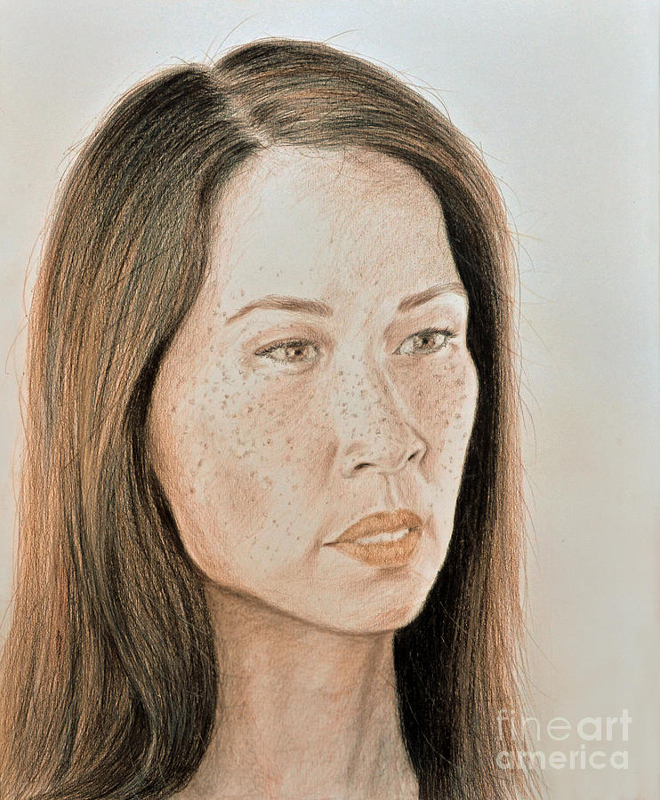 Lucy Liu Natural Beauty Drawing by Jim Fitzpatrick