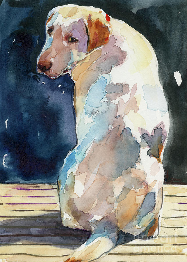 Labrador Retriever Painting - Lucy Moon by Molly Poole