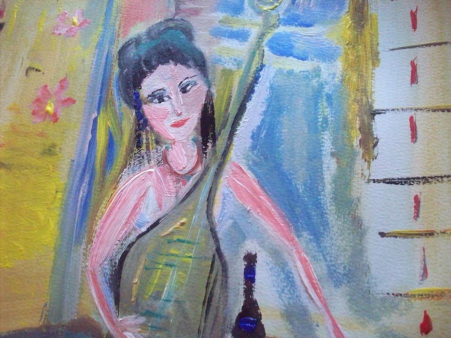 Lucy warm lute Painting by Judith Desrosiers