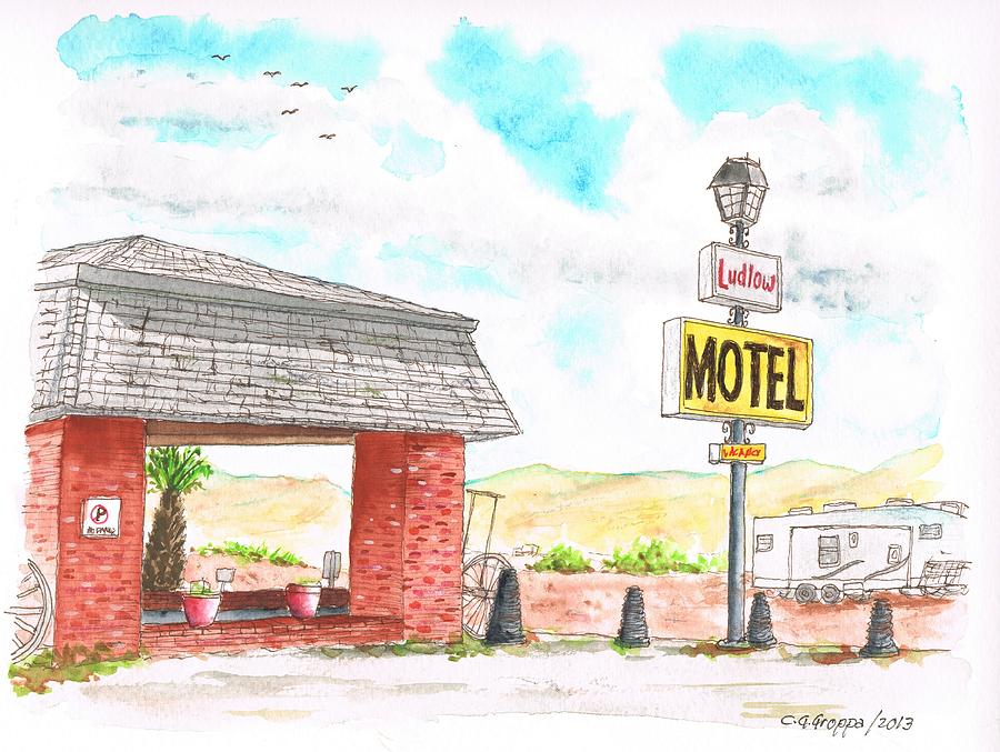 Ludlow Motel in Ludlow - California Painting by Carlos G Groppa