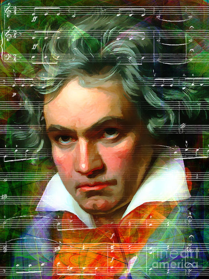 Beethoven Movie Photograph - Ludwig van Beethoven 20140122v2 dark by Wingsdomain Art and Photography