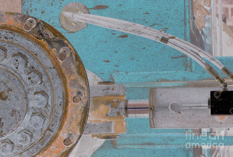 Lug Nut Wheel Left Turquoise and Copper Photograph by Heather Kirk