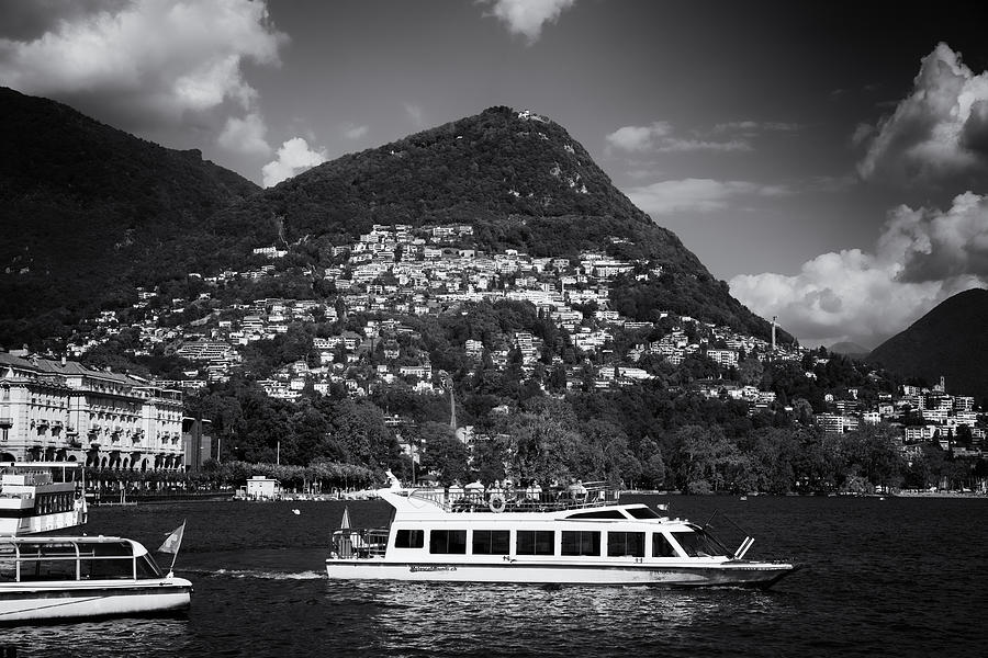 Lugano Switzerland black and white Photograph by Matthias Hauser