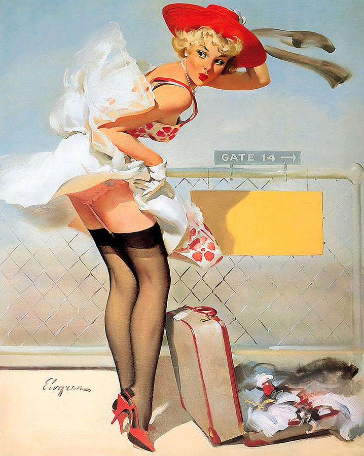 Luggage Accident Pin Up Girl - 