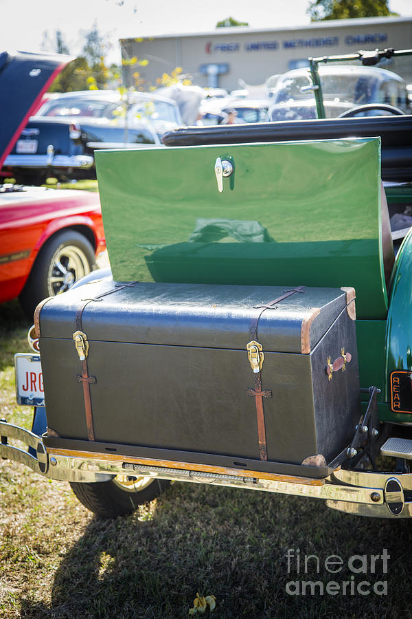 Luggage Box for 1929 Ford Classic Automobile Car in Color  3056. Photograph by M K Miller