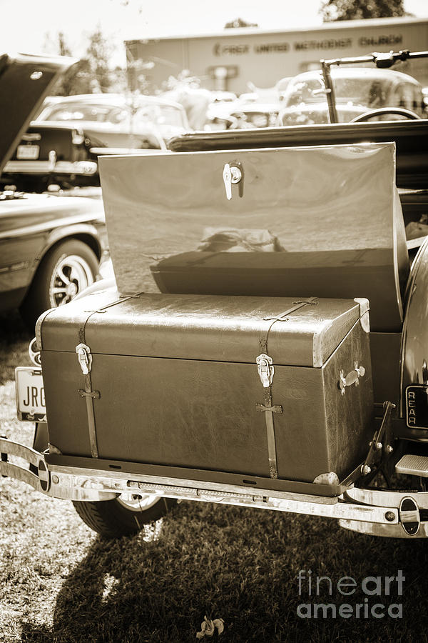 Luggage Box for 1929 Ford Classic Automobile Car in Sepia  3056. Photograph by M K Miller