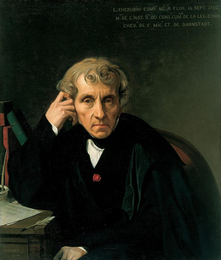 1841 Painting - Luigi Cherubini by Jean-Auguste-Dominique Ingres