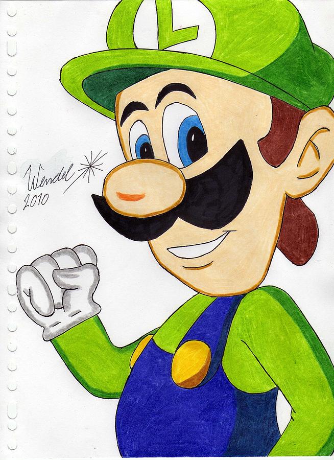 Luigi Drawing by Wendel Krolis Pixels