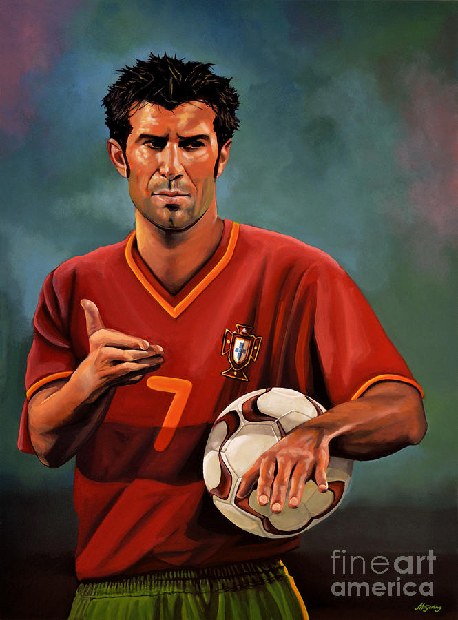 Football Painting - Luis Figo by Paul Meijering