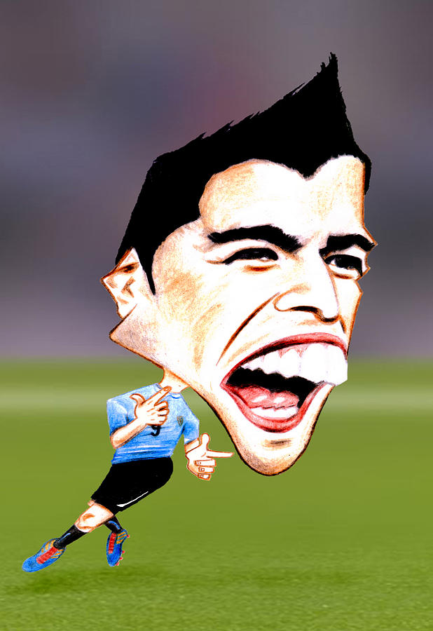 Luis Suarez Drawing by Diego Abelenda