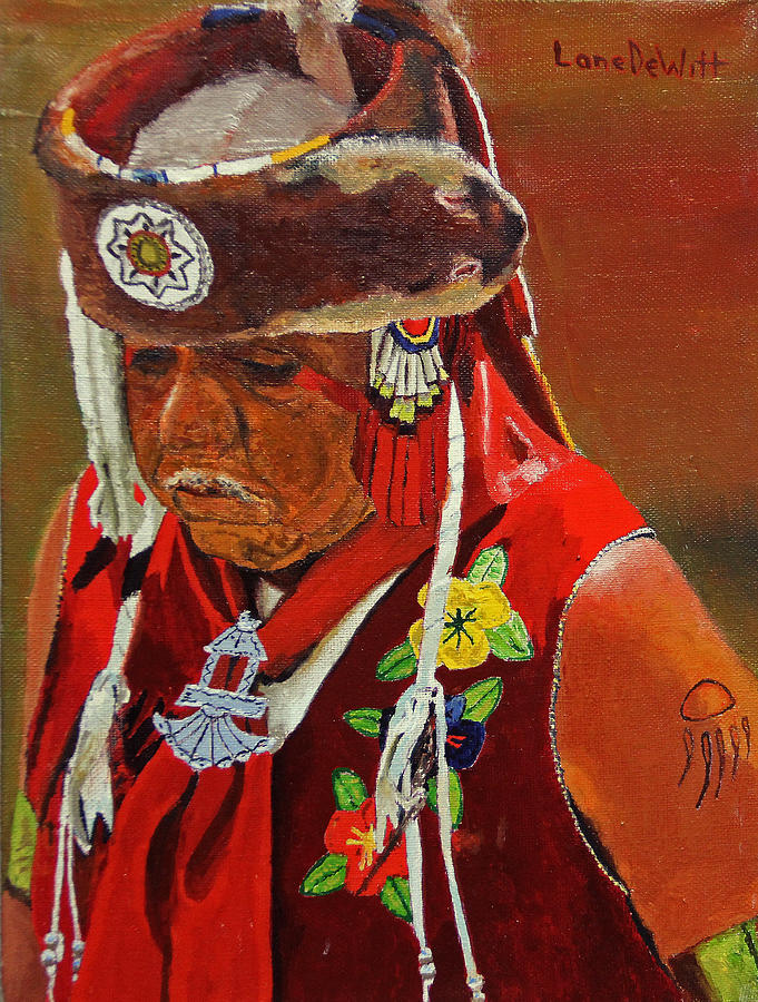 Luiseņo Painting - Luiseno Elder by Lane DeWitt Luiseņo Painting - Luiseno Elder by Lane DeWitt