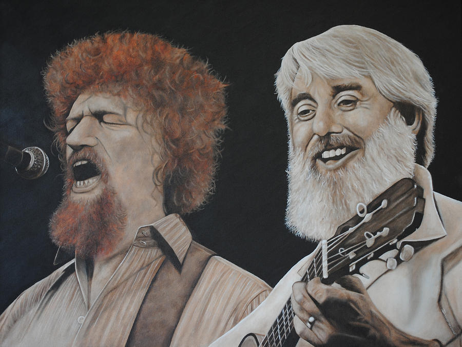 Luke Kelly and Ronnie Drew Painting by David Dunne