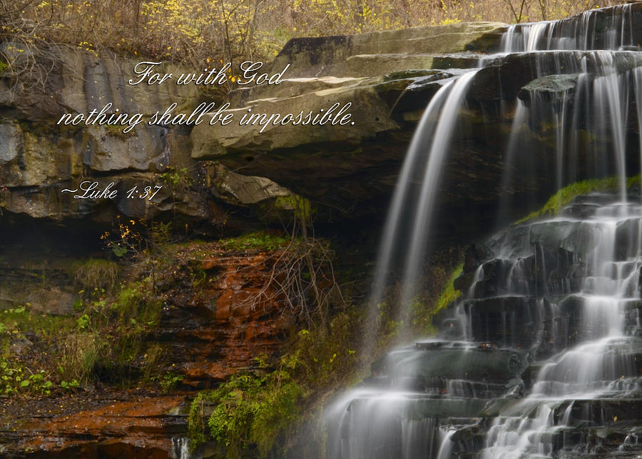 Luke Scripture Waterfall Photograph by Ann Bridges