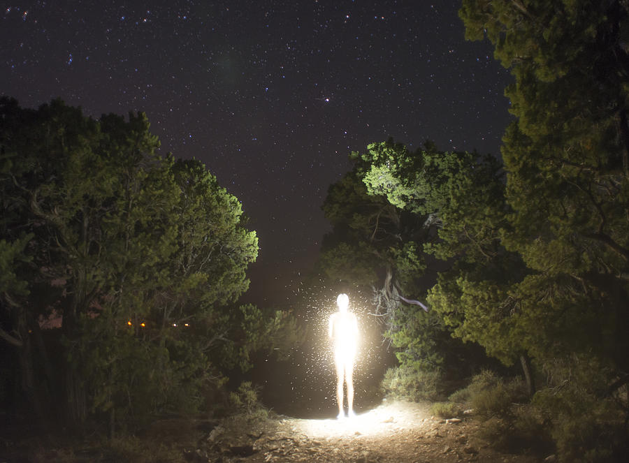 Luminosity Figure At Night Photograph by Vizerskaya