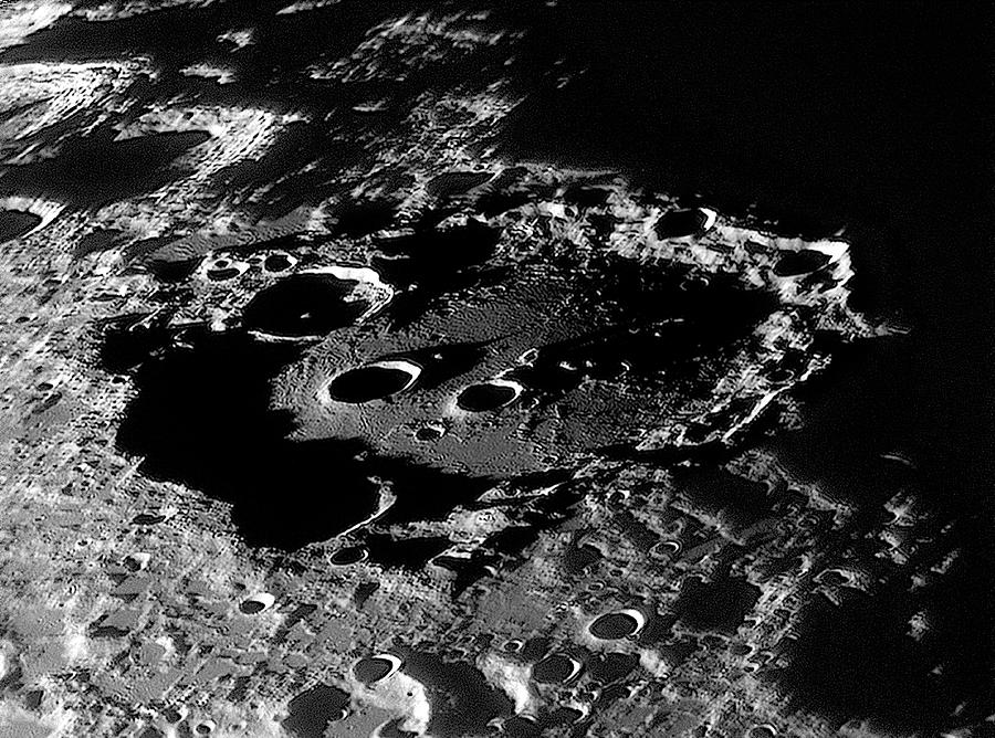 Lunar Crater Clavius At Sunrise Photograph by Damian Peach