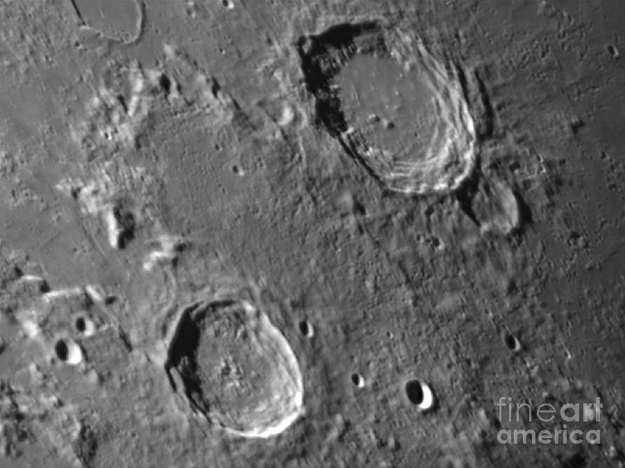 Space Photograph - Lunar Craters Aristoteles And Eudoxus by John Chumack