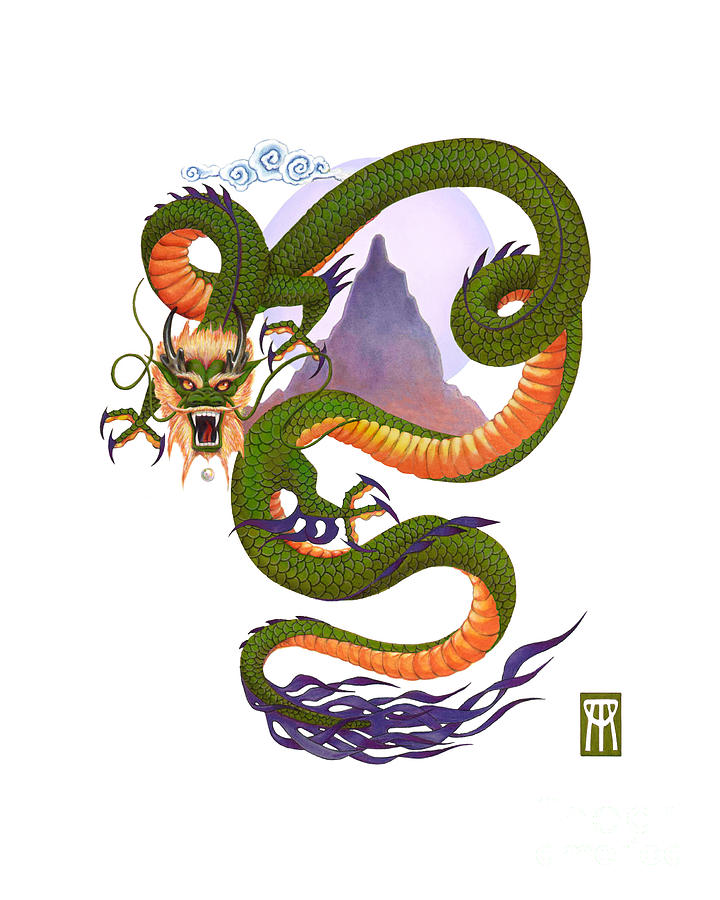 Lunar Chinese Dragon Variation Digital Art by Melissa A Benson