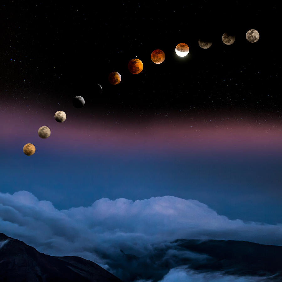 Haleakala Photograph - Lunar Eclipse 4/14/14 by Mike Neal