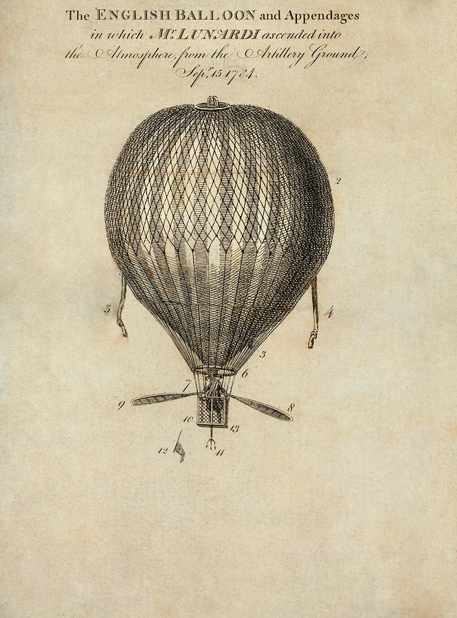 Lunardis Balloon Flight Photograph by Library Of Congress/science Photo Library