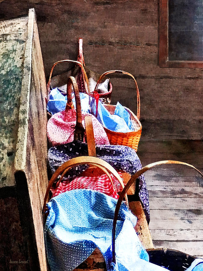 Lunch Baskets in One Room Schoolhouse Photograph by Susan Savad