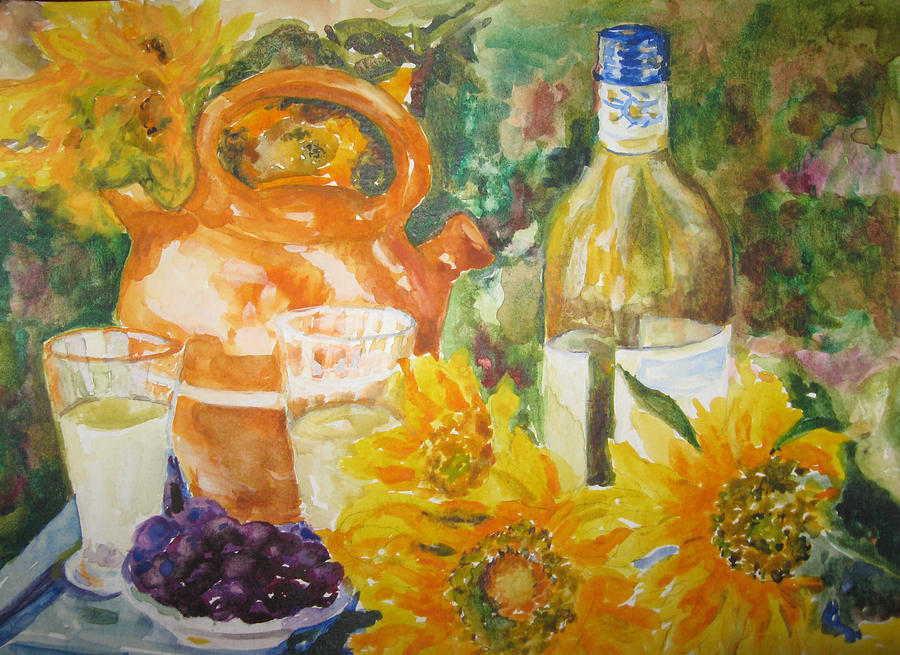 Lunch in Provence Painting by Lisa Boyd