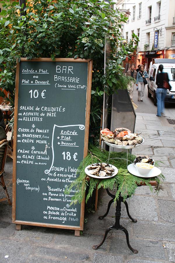 Paris Cafe Lunch Menu Photograph by Allan Morrison - Fine Art America