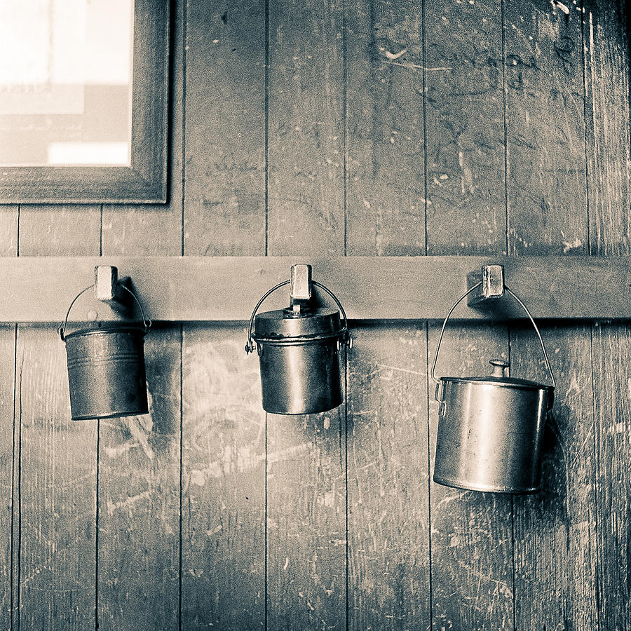 Vintage Photograph - Lunch Pails by Will Gunadi