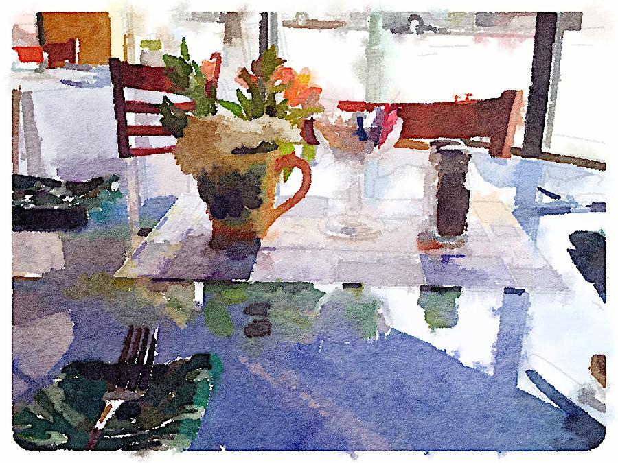 Waterlogue Digital Art - Lunch With Girls by Shannon Grissom
