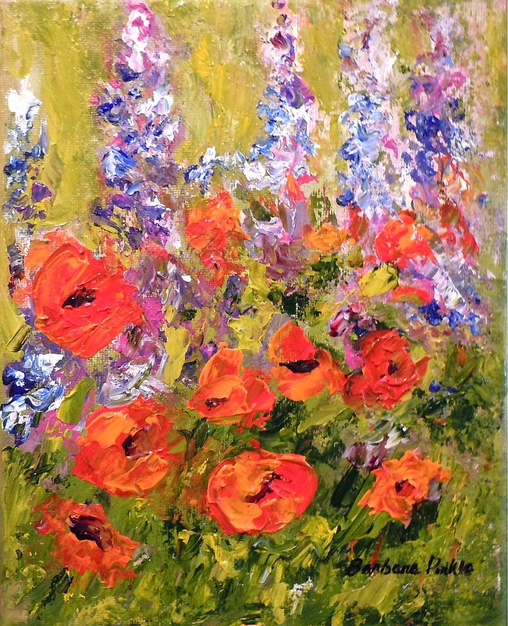 Lupines and Poppies Painting by Barbara Pirkle - Fine Art America