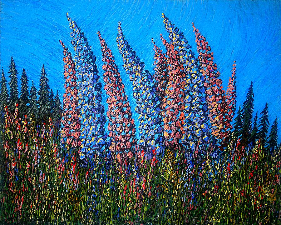 Lupins - Study No. 1 Painting By Michael Graham