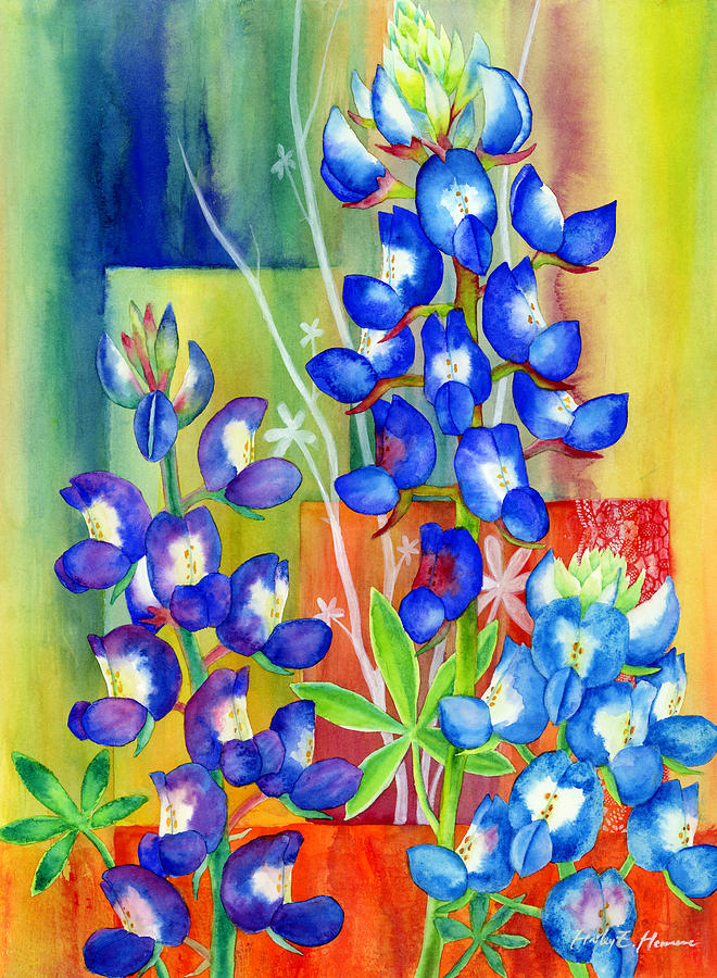 Wild Flower Painting - Lupinus Texensis by Hailey E Herrera