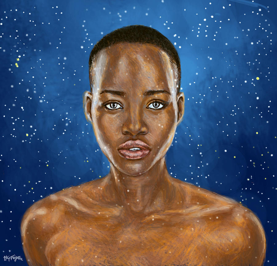 Space Digital Art - Lupita Nyongo A Beauty Simply Out of This World  by Neil Feigeles