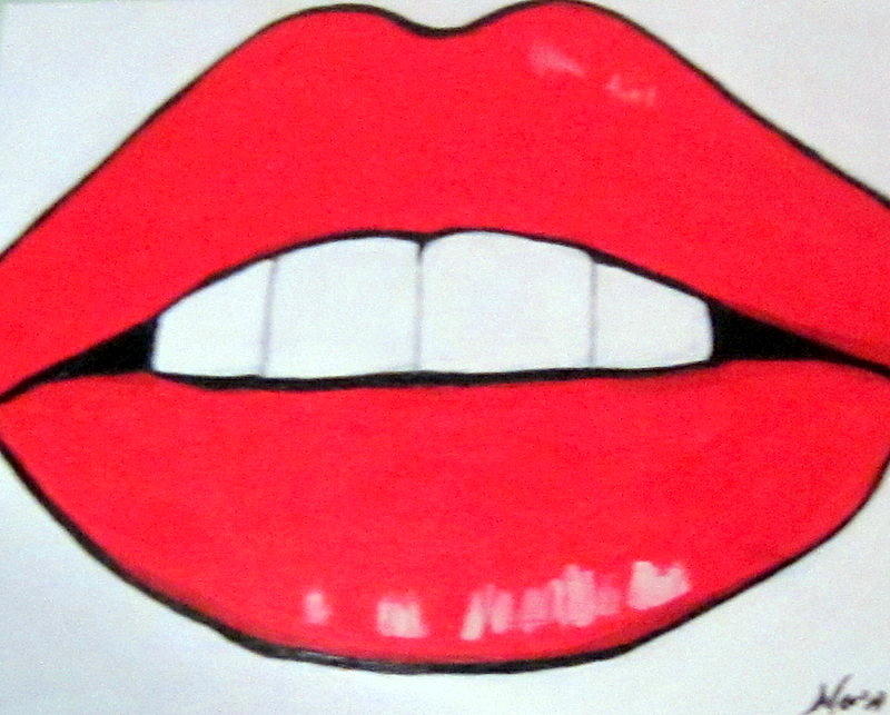 Luscious Lips Painting by Nora Shepley