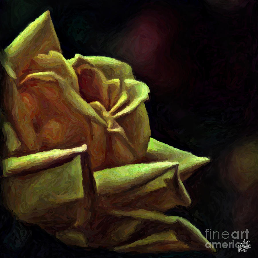 Luscious Yellow Rose Painting by Walt Foegelle