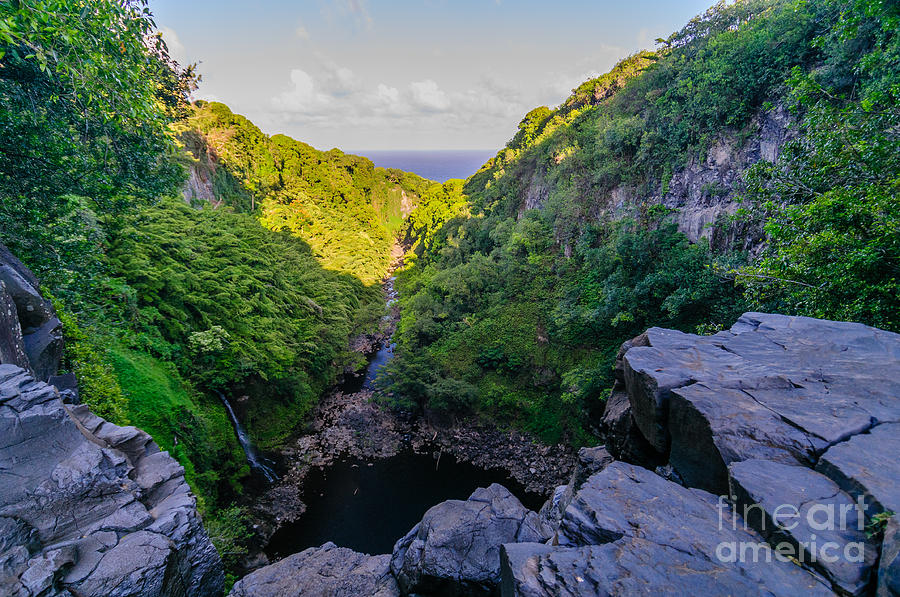Lush valley on the Road to Hana Maui Hawaii USA Photograph by Don Landwehrle