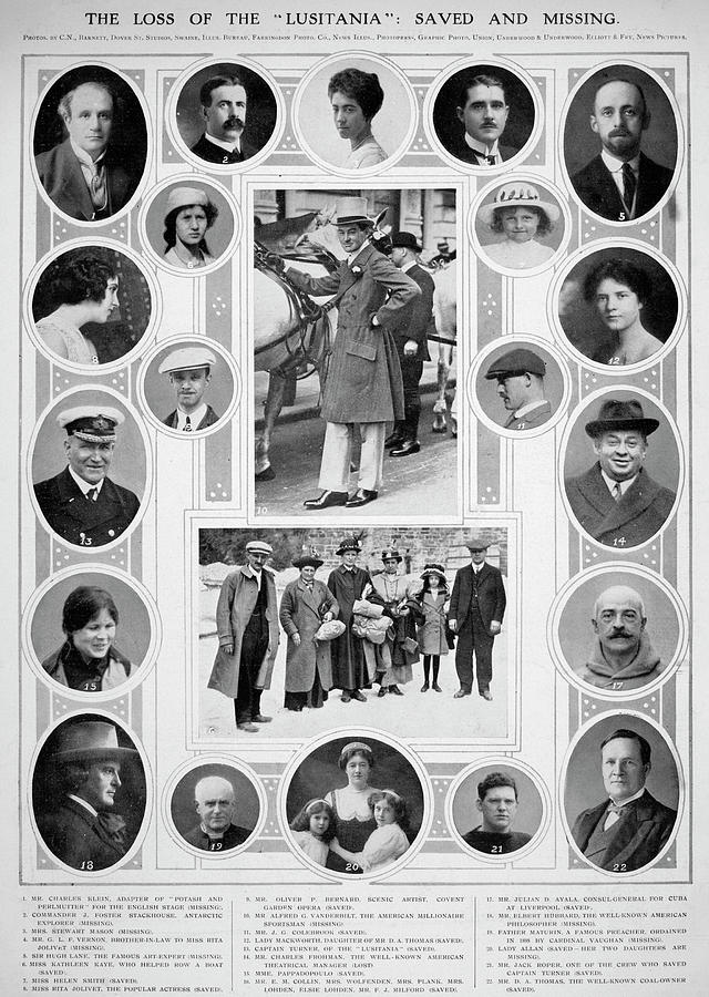 Lusitania Passengers Photograph by Granger