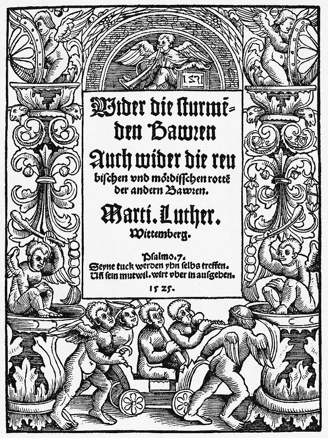 Lutheran Title Page, 1525 Drawing by Granger