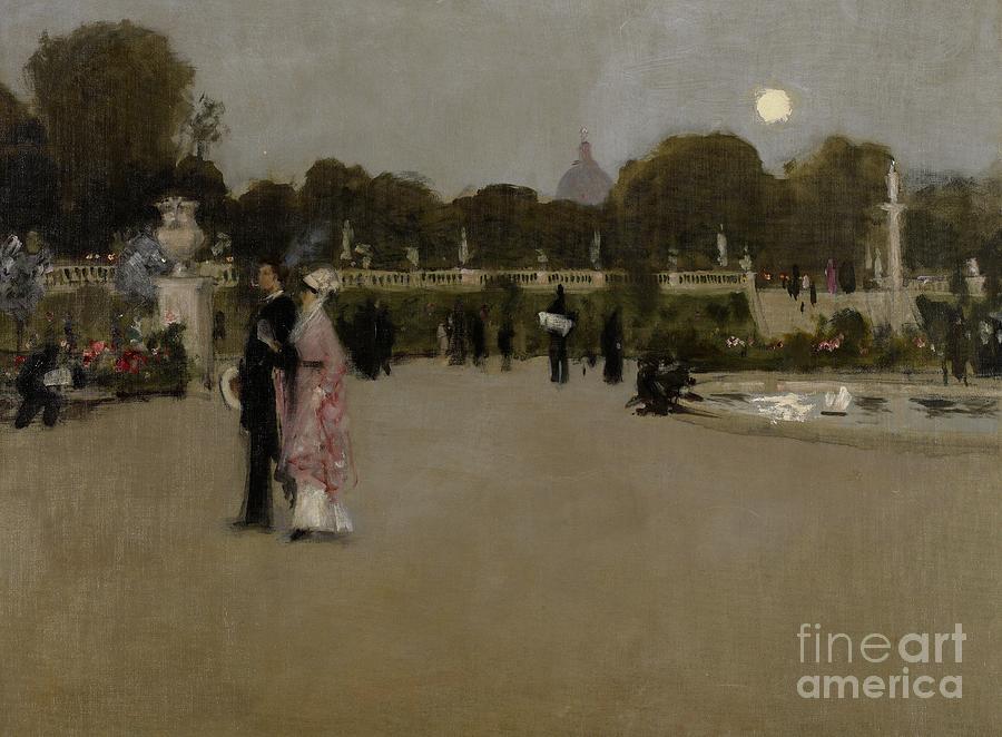 John Singer Sargent Painting - Luxembourg Gardens at Twilight by John Singer Sargent