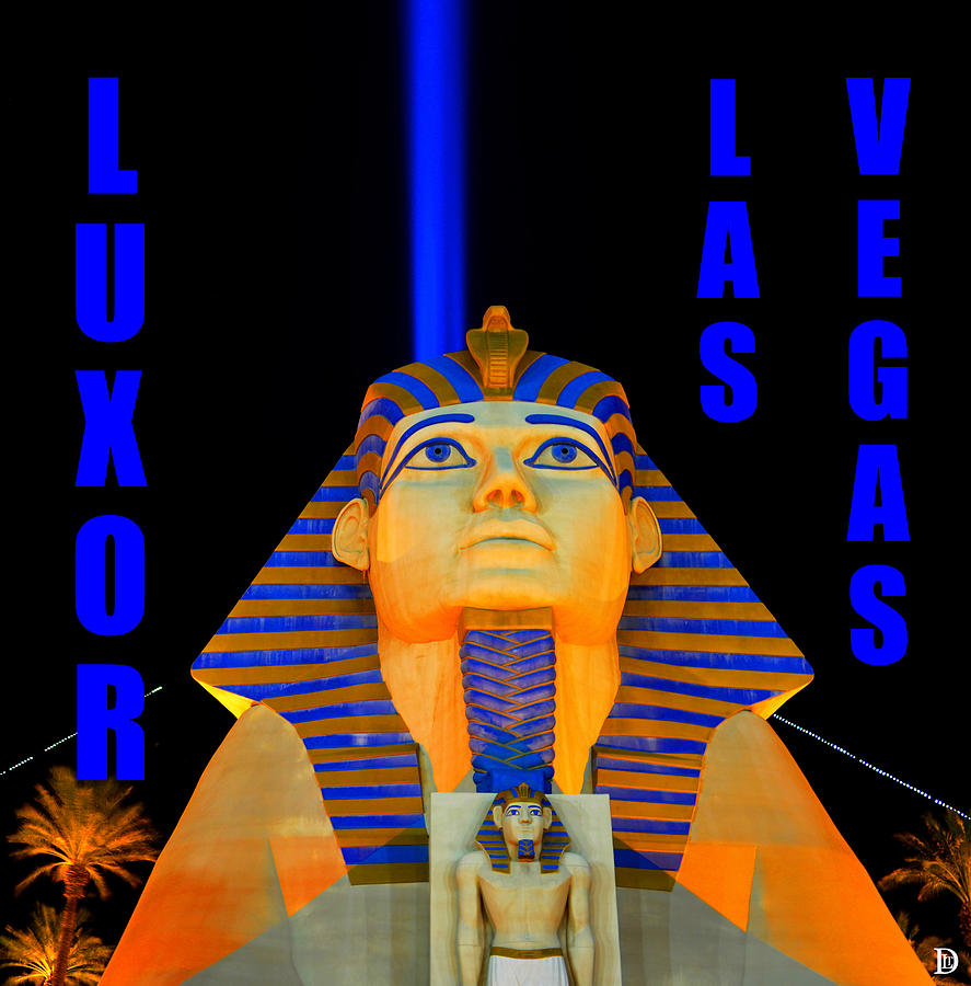 Luxor Casino Las Vegas work blue text Photograph by David Lee Thompson