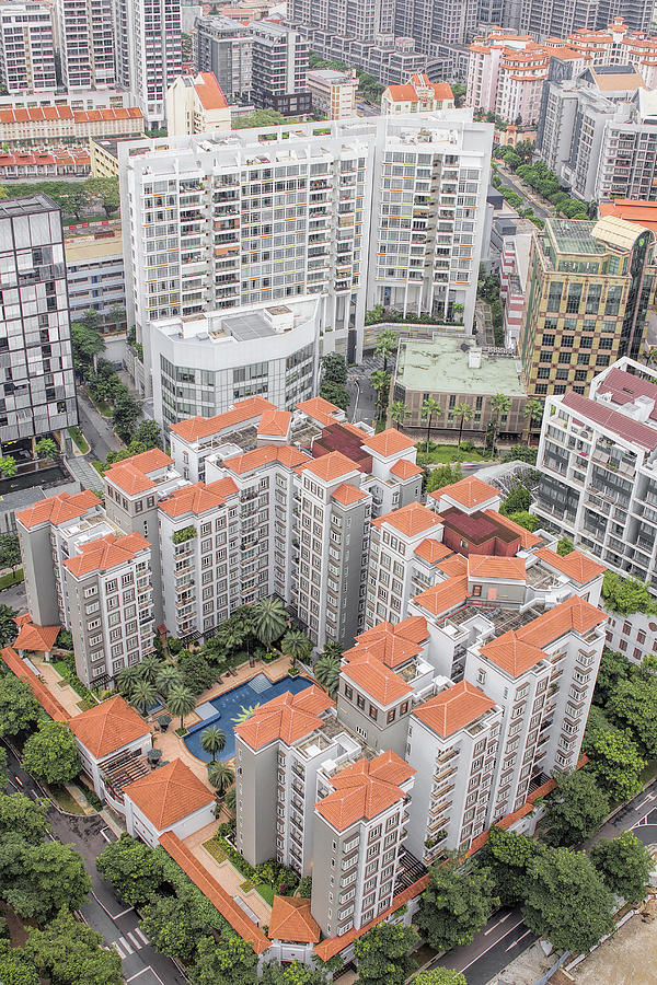 Tree Photograph - Luxury Condominiums Aerial View by Jit Lim