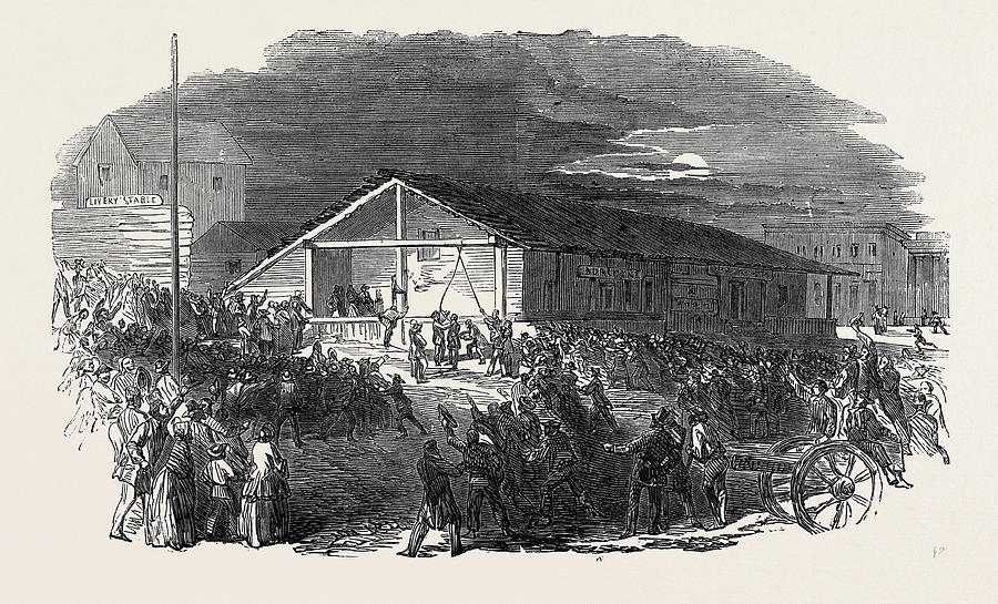 Lynch Law In California, Scene Of The First Execution Drawing by ...