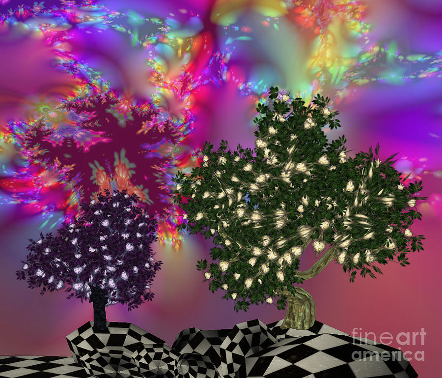 Lyrical trees Digital Art by Susanne Baumann